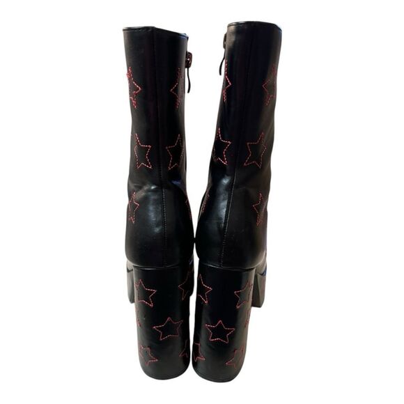 Dolls Kill Koi Footwear A Queen's Little Secret Heeled Black Platform Boots 9 - Picture 5 of 6